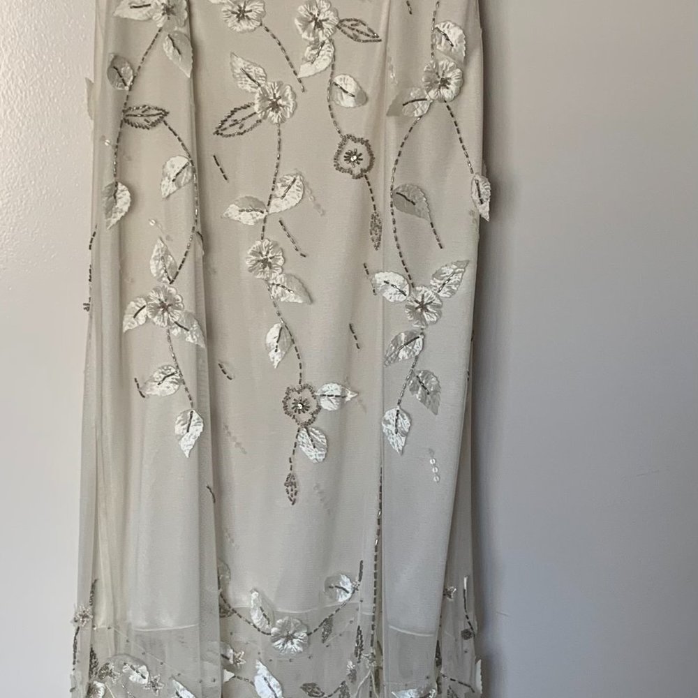 Lotus long evening gown, cream, size 8